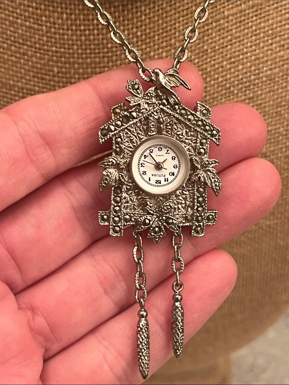 Silver Cuckoo House Wall Pendant Clock - Unbranded